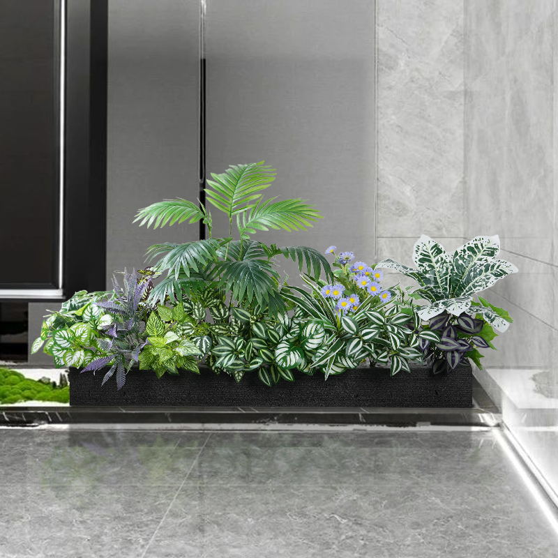 仿真绿植造景假花槽箱隔断景观组合户外仿生热带植物橱窗装饰摆设