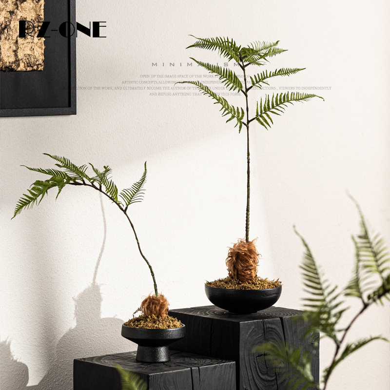 匠十三 新中式仿真文竹植物景观造景花书房茶艺室案头装饰品摆件