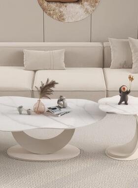 轻YKC奢现代约小户型岩异形云朵板茶家几奶油风简客厅用新款茶桌