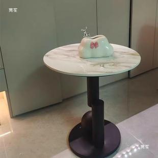 轻奢铁艺桌腿架支茶几边几理石岩板圆腿形餐桌腿大洽谈桌XUO子腿