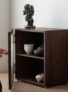 OZP桃木物柜客厅储茶桌面餐边柜置物柜茶具收纳柜子木质桌上桌胡