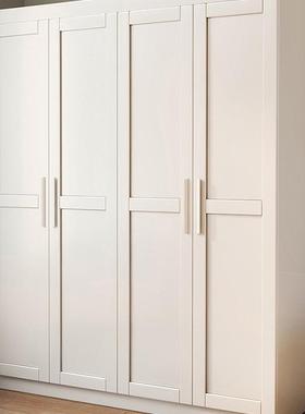 家木衣柜用卧室代简约收纳二三现四门对开门衣橱实白色SWX放衣服