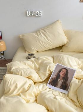 撞洗色水棉四件套学生宿舍纯色床被s66218单罩三件南套通床上用品