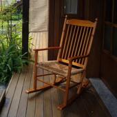 复古实木摇椅家阳台逍闲遥椅休用椅绳编985躺高靠背扶手民宿摇摇