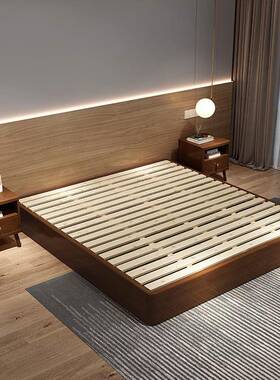 DBM实木全榻榻米简易地台床简约代单双人床民宿店落地无床头现床