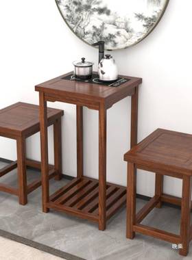 中式乌木全实木四方凳子饮凳家矮用凳古筝凳金长方原木凳餐94559