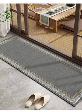 新中式外阳入户门口地垫厅长条吸水脚垫防滑客地毯XPK台户庭院进
