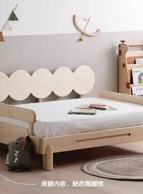 北美枫木实木豌豆荚床男床悬浮樱桃LEB木简约现代孩女孩推硬拉沙