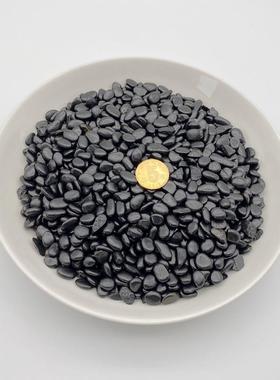 精品黑色石高光雨花小粒4-6mm石园林颗室88237内用黑色米