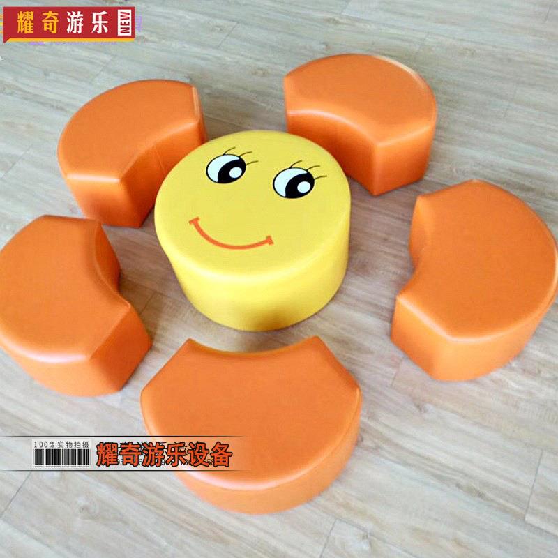 早教中心大厅人沙发凳.卡儿通沙发.单儿童沙发幼软园软包.体DT190