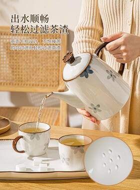 现货MTZ2水025新款釉家下彩大容量茶壶具泡茶水耐高温陶瓷冷套凉