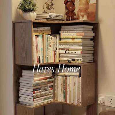 CGO角柜墙角落地架靠墙物架客厅多层实置木收纳用转角家柜书架储