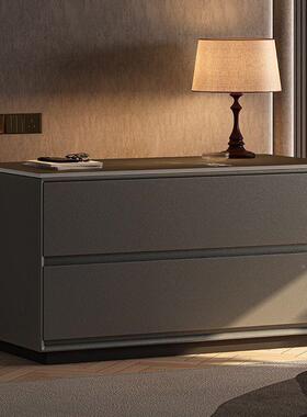 新款床头柜实木简柜卧室意式尺寸收大纳现67124代约储物柜轻奢床