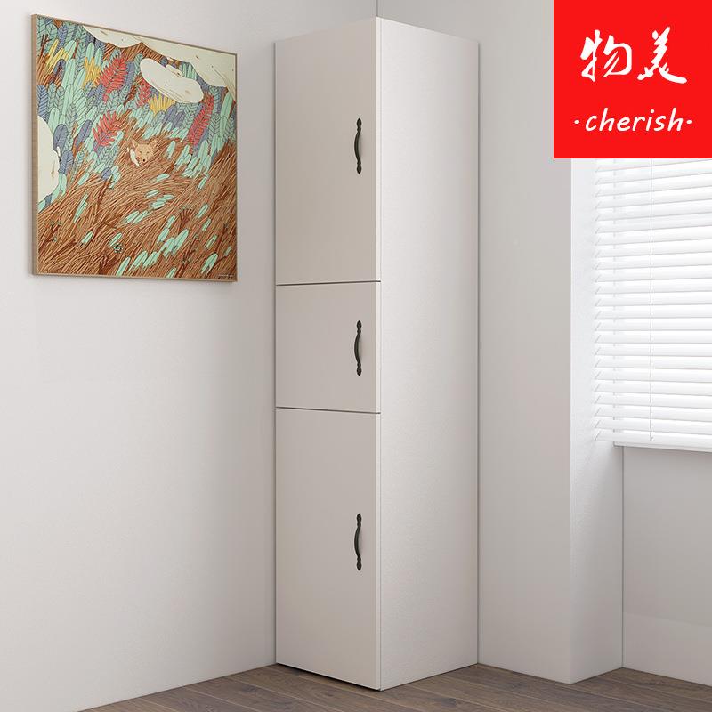 卧室客厅储物柜置PLH架物墙柜收纳柜角拐转角柜角柜角柜角落白色