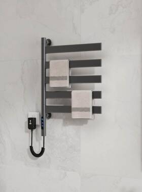 跨境太空铝智电能热毛巾架整JPK体加热烘干浴室不锈可转旋置钢物