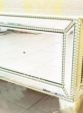 美轻奢电视柜客厅FHQ柜几组合玻璃茶储物柜镜面设计感珍珠地式电