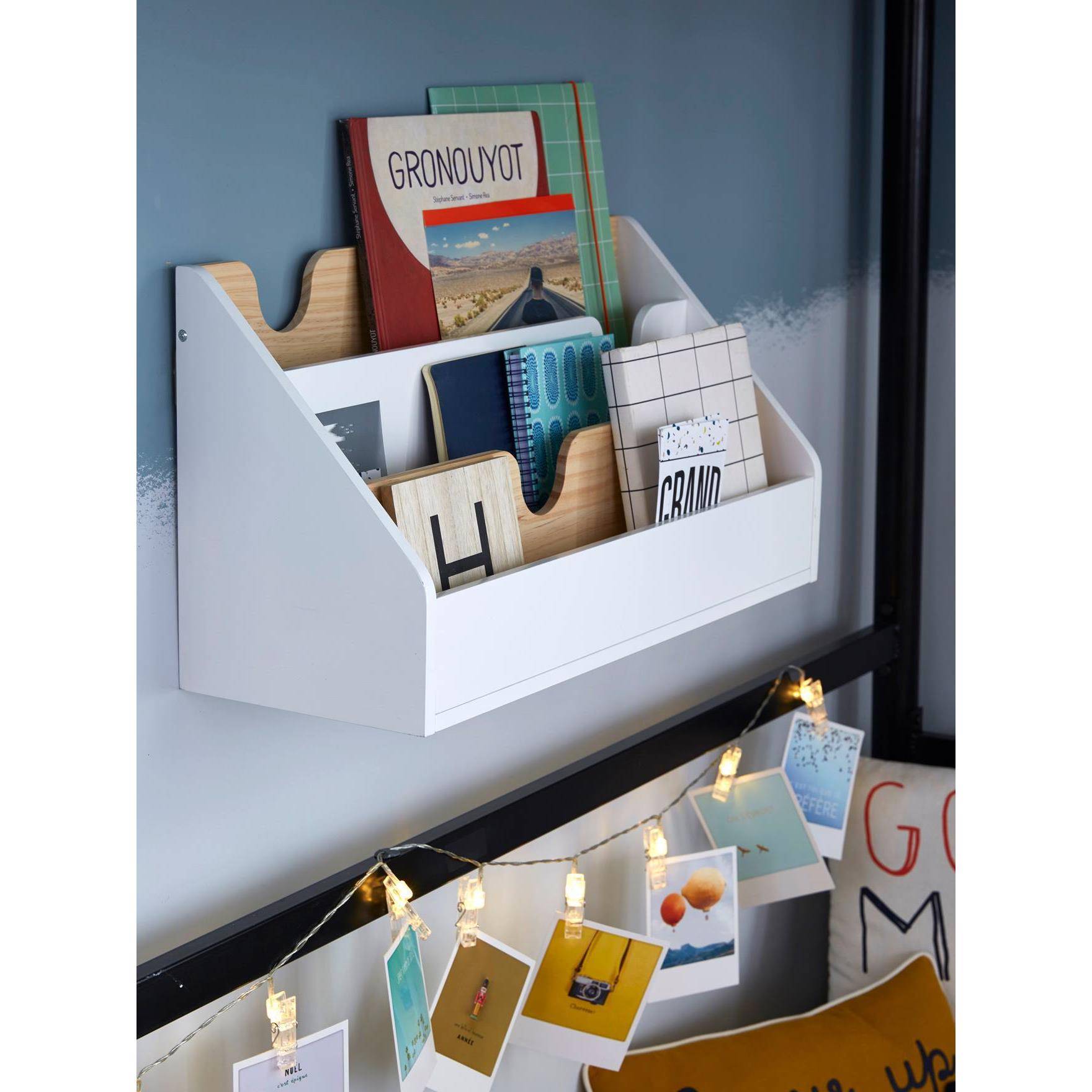 挂墙儿童绘本26537书床边书桌上架架绘本展示书架架随手书书架