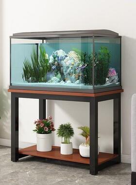 鱼缸板置物架架家用地多层搁铁落艺支架双OCZ层桌底工业风鱼缸跨