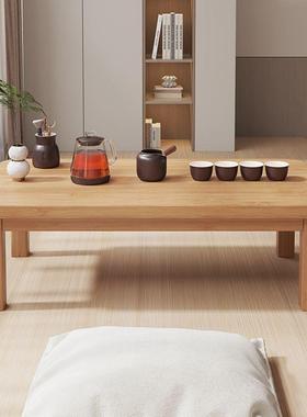 可折叠实木飘窗桌炕卧几家用桌小茶几榻米茶几室矮床上PIQ榻学习