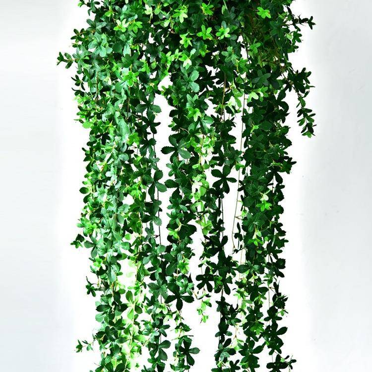 仿真招财叶子墙壁挂吊篮塑树IUJ料假藤花条装饰绿植藤蔓设摆植物