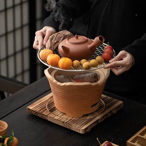 围炉煮茶家用办公配内全套件罐罐室茶红煮茶壶一UNO套室外泥炭火