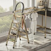 家用梯折叠梯子晾衣架室内伸缩多功能楼梯加厚铝合金两用人字梯子