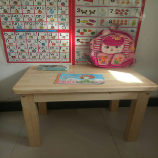 实木写字桌儿童小书桌家用二人松木桌子学习桌幼儿课桌做作业木桌