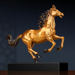 铜制奔腾骏马摆件40cm桌面装饰品工艺品家居客厅装饰