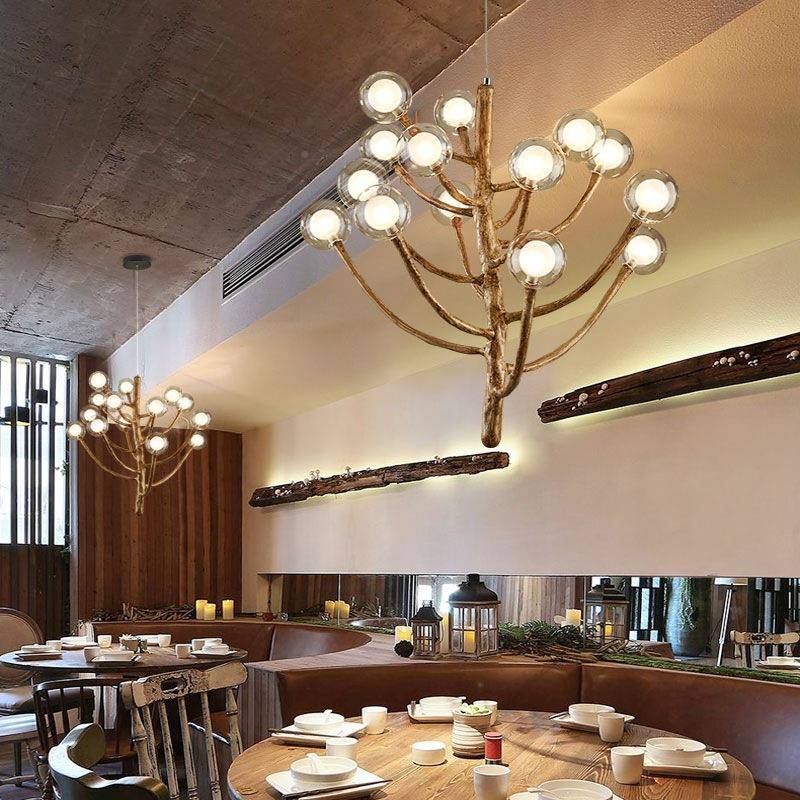 民宿吊灯个性创意客酒店堂艺厅术咖啡展厅酒店栈树861枝大吊灯
