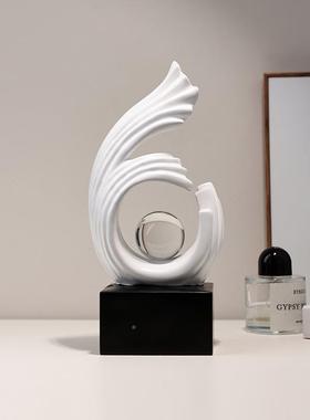 级贝美高感生水起树脂风摆件客厅玄关现代轻奢艺术感汉电视202503