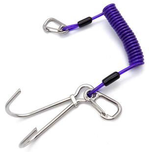 2双05年新品相水机失手绳2双流勾弹簧失手绳弹簧绳头不锈OLF钢潜