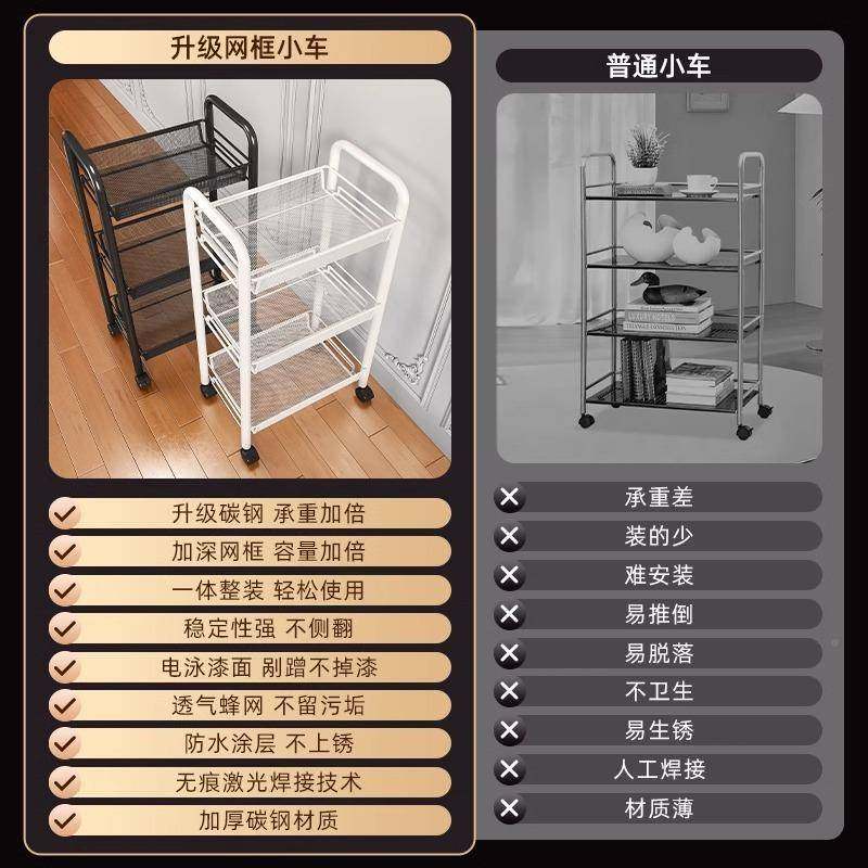 厨房物架地多可移动卫生间小落推置车收纳架零食蔬菜层无品牌/篮,基础建材,脚轮/万向轮,淘宝优惠券,粉丝福利购,淘宝优惠卷
