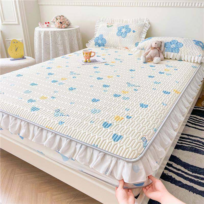 夏凉席床HEV笠边乳1花夏.8米双人宿舍季床胶单冰丝水洗机洗0.9m厂