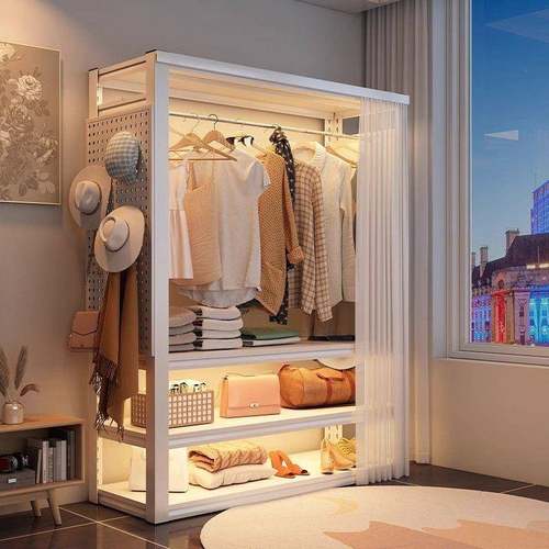 HQG钢制衣帽架家用置物子架物纳架落地多收层加厚衣橱角钢服衣装