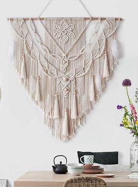 i挂ns编织棉绳d挂装毯手工iy材adjz4dJ5料包壁沙发背景床头玄关饰