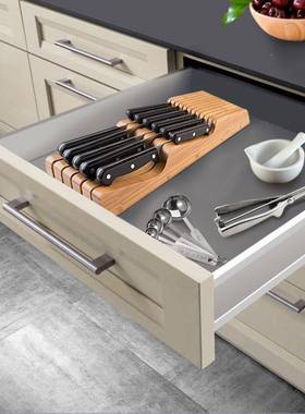 竹制刀具架厨多房功能刀AL-59412架分架抽屉收纳隔内置整理多造型