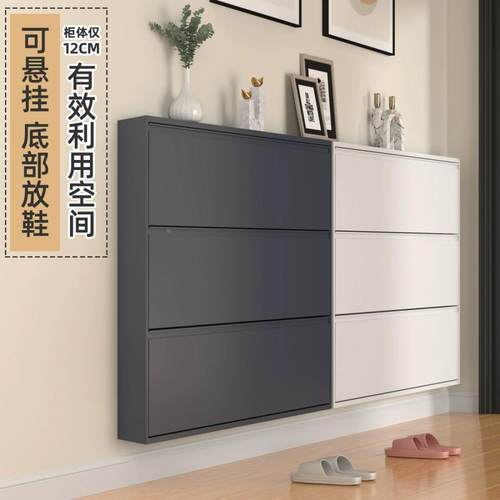 超薄鞋家用柜门口小户型入进门玄关柜门道后HWA极窄钢制楼带锁户