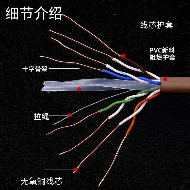 超六类无氧铜网络线国标对TNK非屏蔽cat千兆工程6网0线双绞线30四