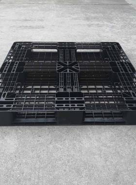 网料格田字托盘口出黑色一次板性塑栈运LDI输叉车轻型货板