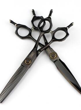 黑色XMQ02豹高档-款美发剪刀理发剪平剪刘海剪282牙剪薄打剪