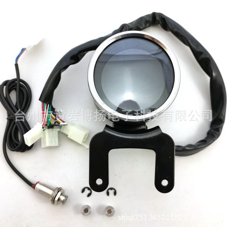 摩托车仪表改子复古太里程装英里公切换液晶9765表va彩色圆表转速