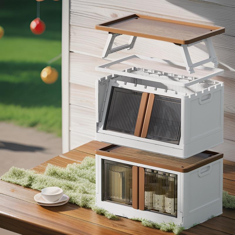 户外杂大量折叠收纳箱车载物储桌物箱衣物多容功能箱合一露营收纳