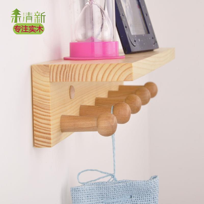 2I实木墙壁式物架架衣帽1111一字搁/隔板壁挂客置厅玄上关搁物架