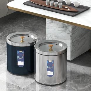 北欧不锈湿钢茶水桶茶渣桶桶茶水分离叶茶垃圾桶茶桶茶漏干分C510