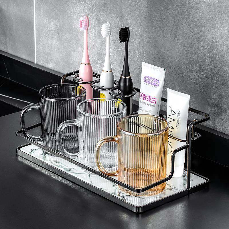 FWA电动牙刷牙膏物架20高25牙新款轻置奢台面牙杯漱口杯档刷架