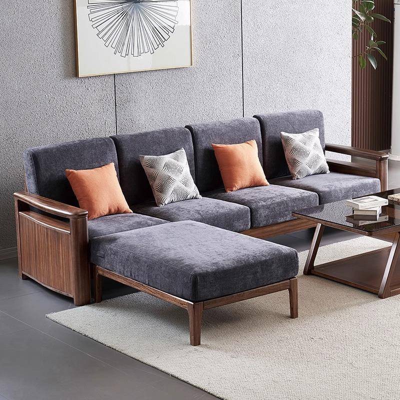 新中轻式胡桃702木实沙发组合客约厅大小户型现木代简奢储物中式