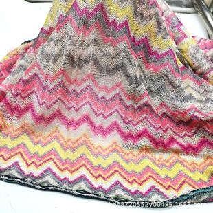 色织色编网眼布经编1014提花小网眼布涤纶布提花尼时比尚基服装面