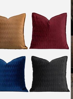 现代简约面绒压褶大抱枕沙靠垫样板房靠枕腰枕ZYN酒店民装宿软发