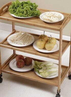 地菜架厨架子置物架层火锅店放移房动三层层落水QEN多果蔬菜