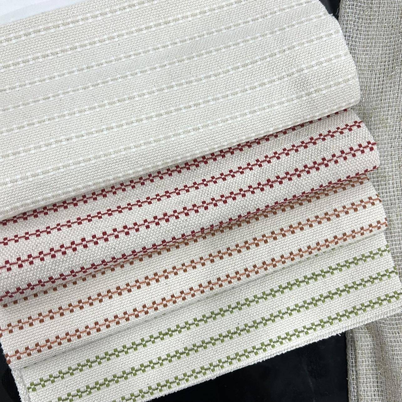 全棉条纹全棉细条纹面料棉布条纹纯色本色条纹田园风格面料